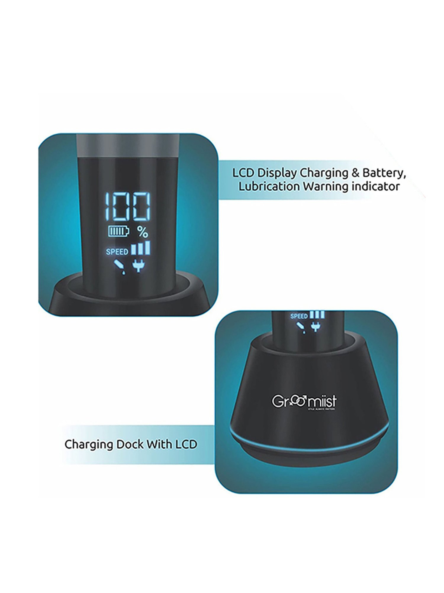 Groomiist GT-32 Gold Series Cordless Beard Trimmer - 180 Min Runtime (Black)