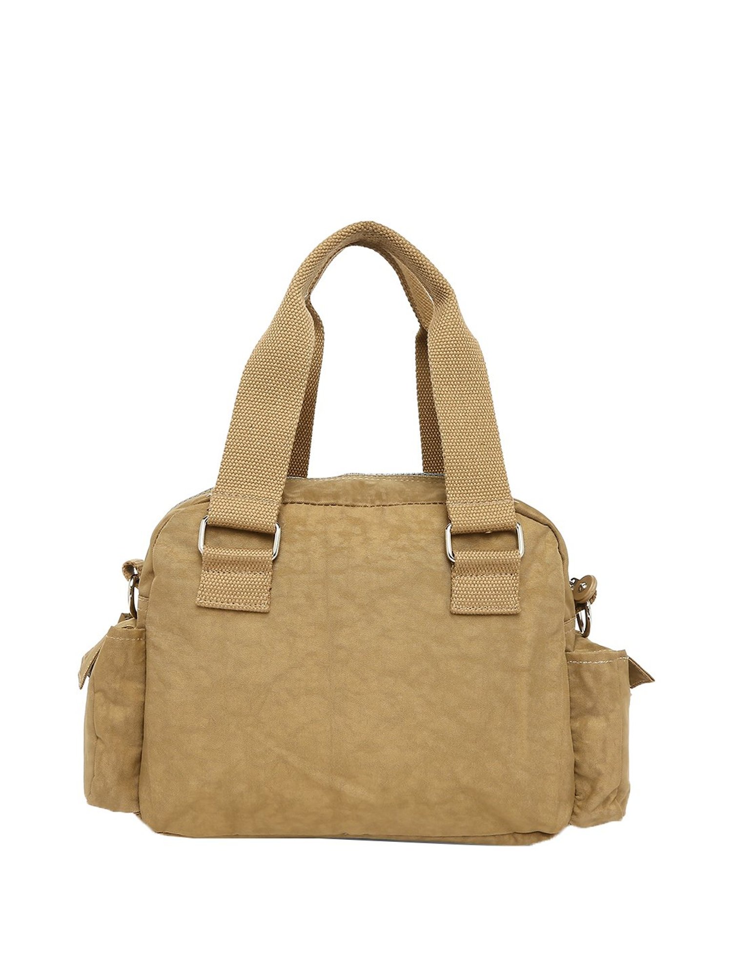 Baomi Beige Solid Medium Handbag
