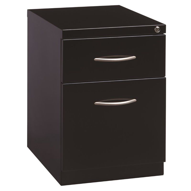 Steel Arch Pull Mobile Pedestal Filing Cabinet in Black-Hirsh Industries