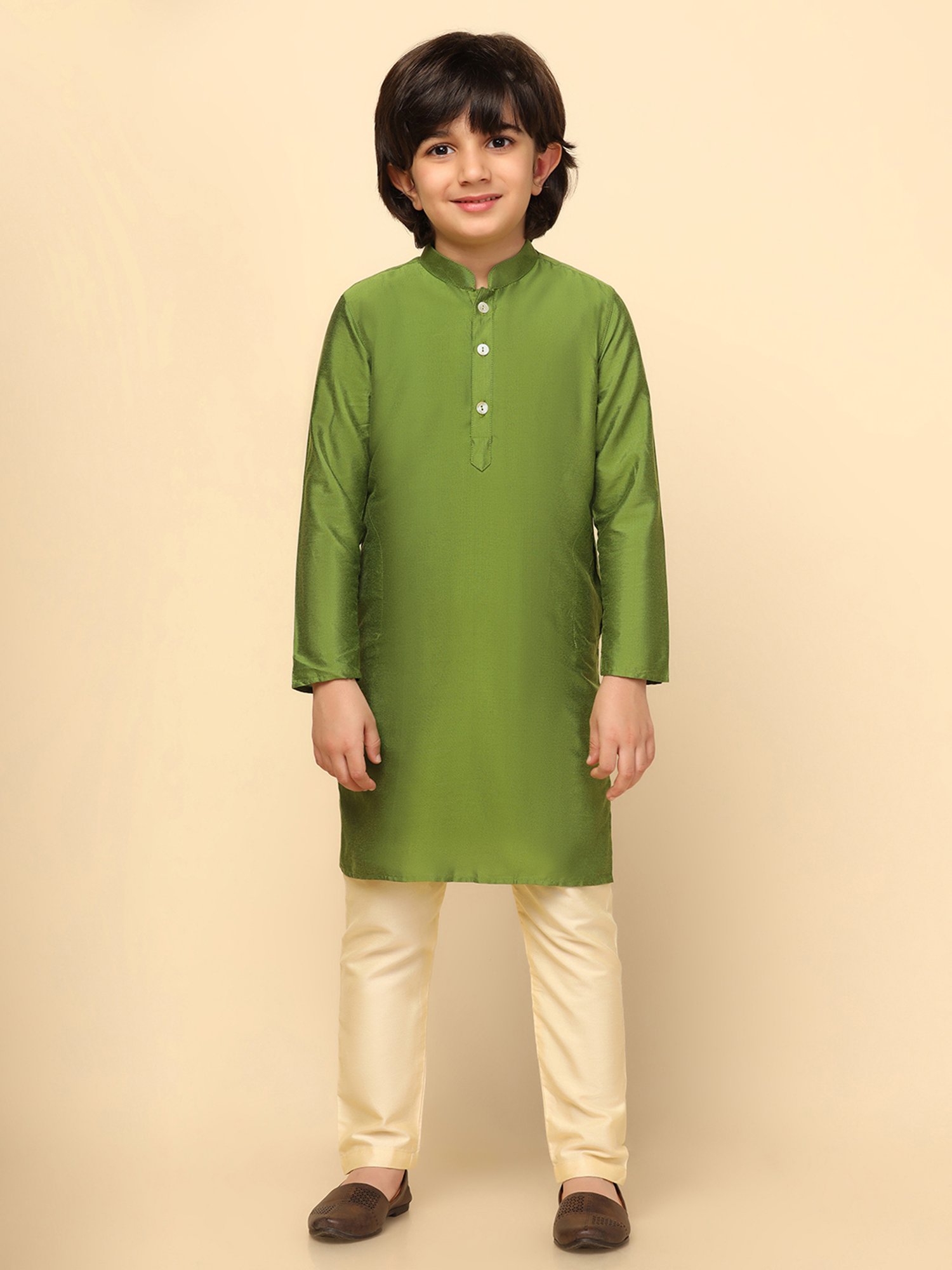 AJ Dezines Kids Black Embellished Full Sleeves Sherwani with Pants