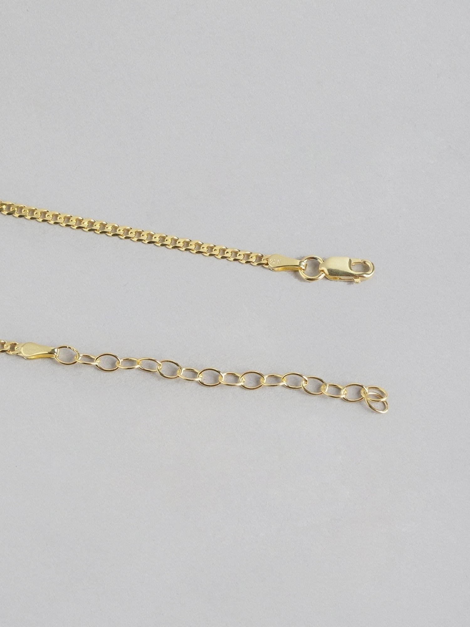 Zavya Elegant Golden Plated 92.5 Sterling Silver Curb Chain