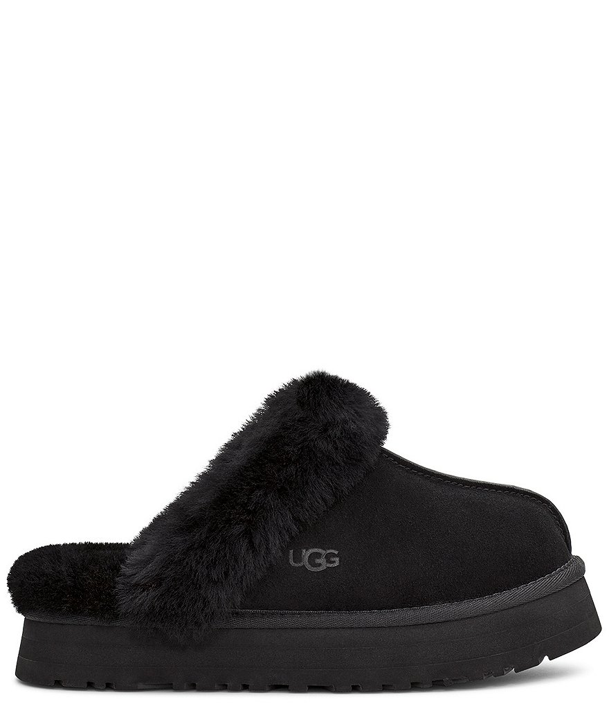 UGG&reg; Disquette Suede Fur Flatform Slides