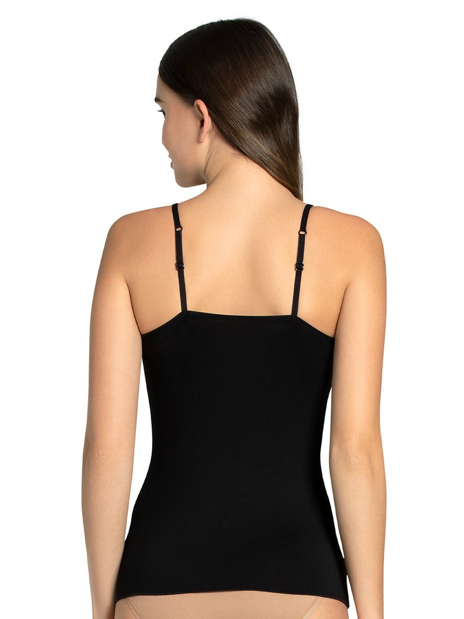 Amante Beige & Black Full Coverage Camisoles - Pack Of 2