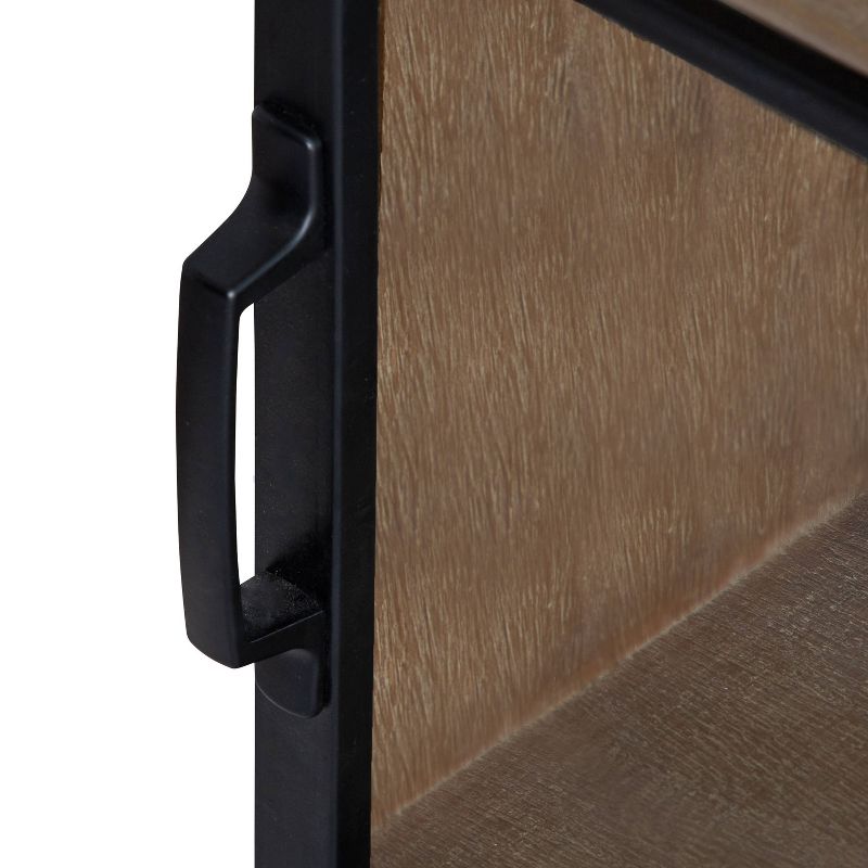 22" x 28" Barnhardt Decorative Wooden Wall Cabinet with Sliding Glass Door Rustic Brown - Kate & Laurel All Things Decor