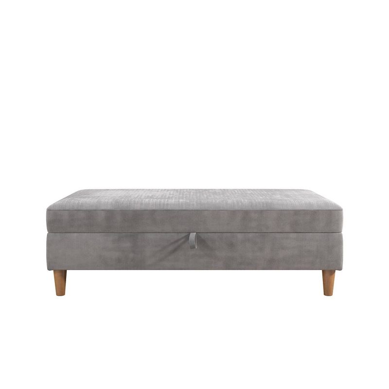 Hartford Storage Sectional Futon and Hartford Storage Ottoman Light Gray - Dorel Home Products