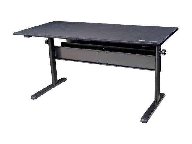 Thermaltake Tt Gaming Level 20 GT Battlestation Computer Gaming Desk Adjustable Heights Scratch Resistant Surface Full-sized Desk Mat Cable Management System GD-LBS-BRHANX-01