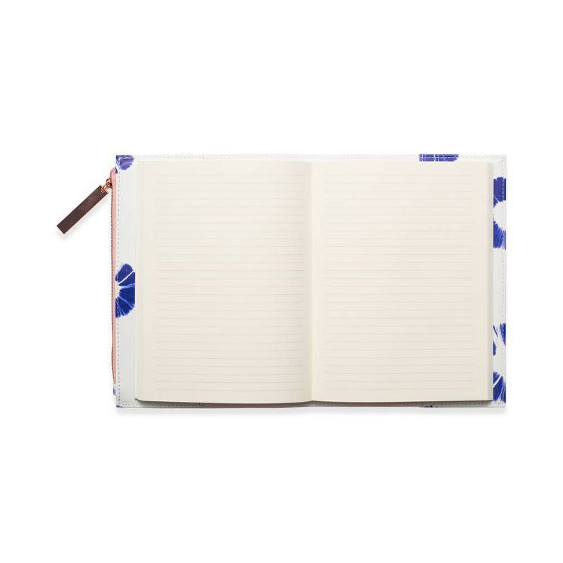 Leatherette Journal with Zipper Pouch Indigo Batik - DesignWorks Ink