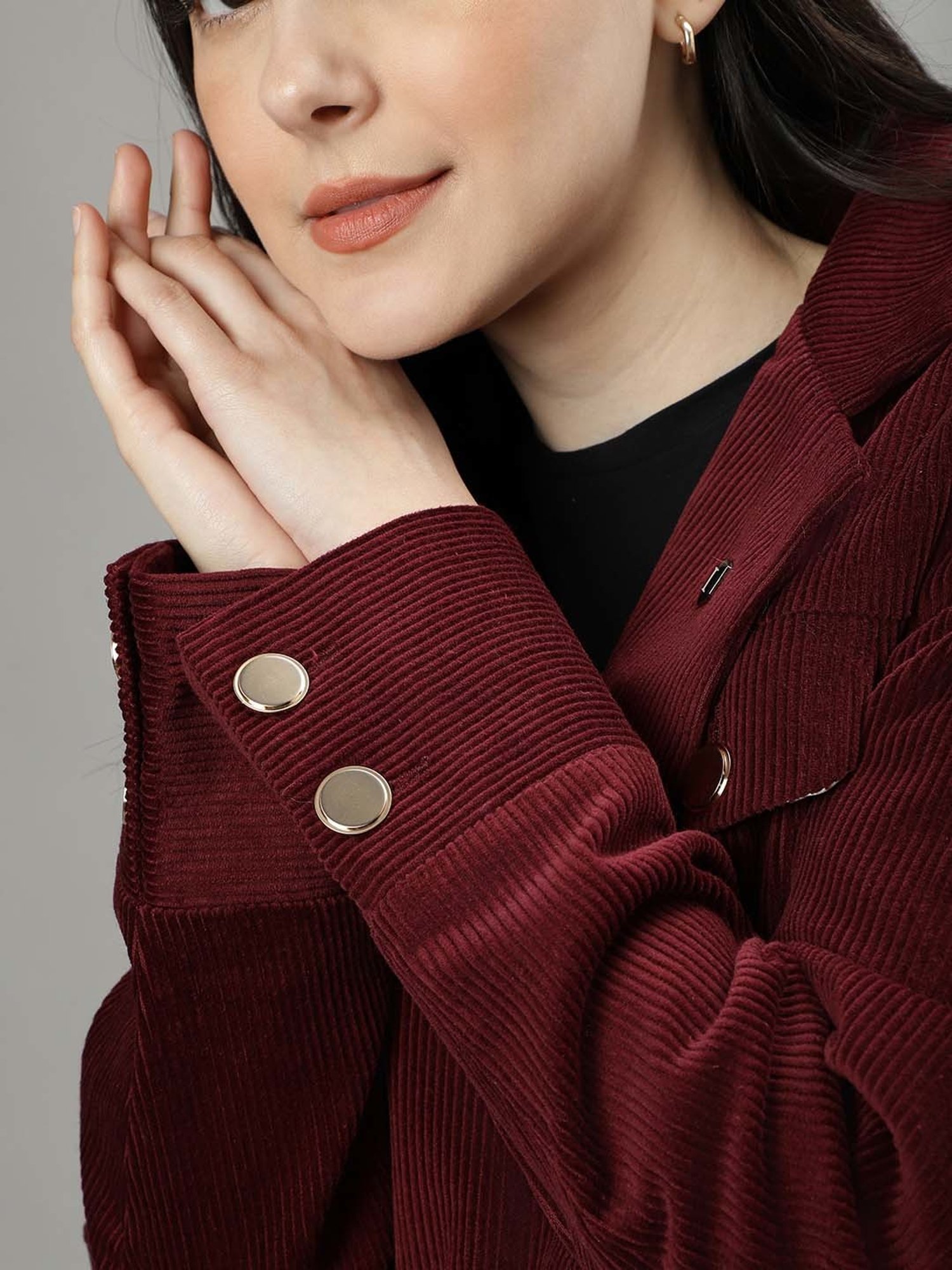 Iconic Women Textured Regular Fit Cotton Blazers