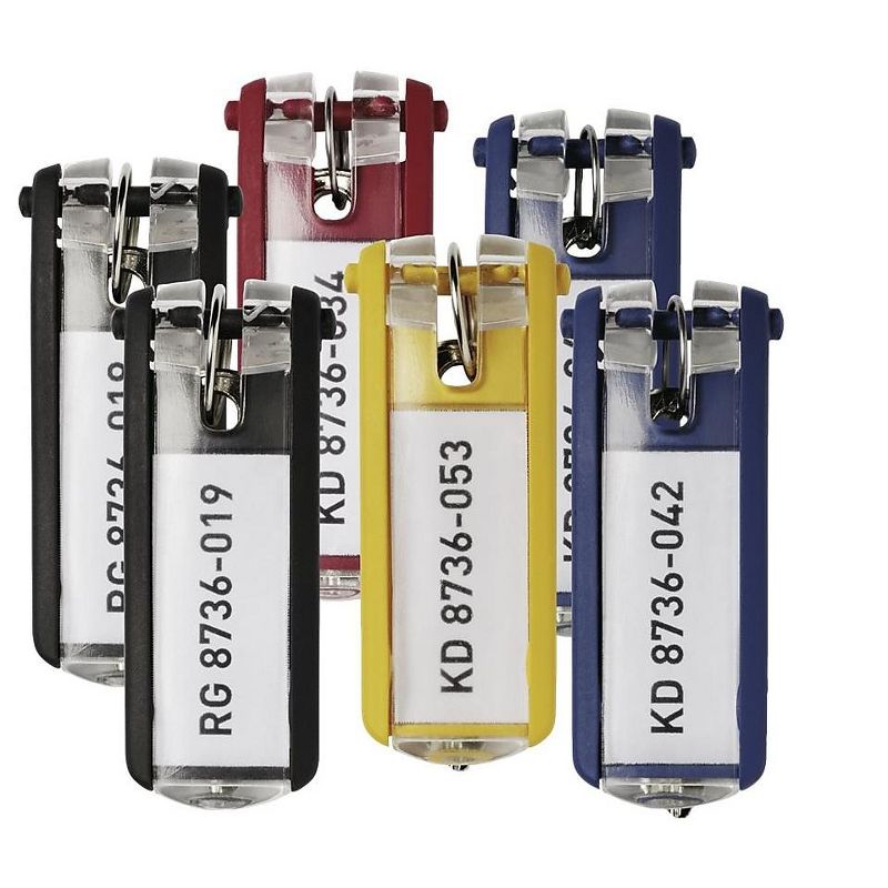 Durable Key Tags for Locking Key Cabinets Plastic 1 1/8 x 2 3/4 Assorted 24/Pack 194900