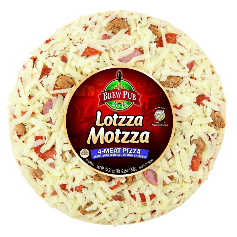 Brew Pub Lotzza Motzza 4-Meat Frozen Pizza - 28.25oz
