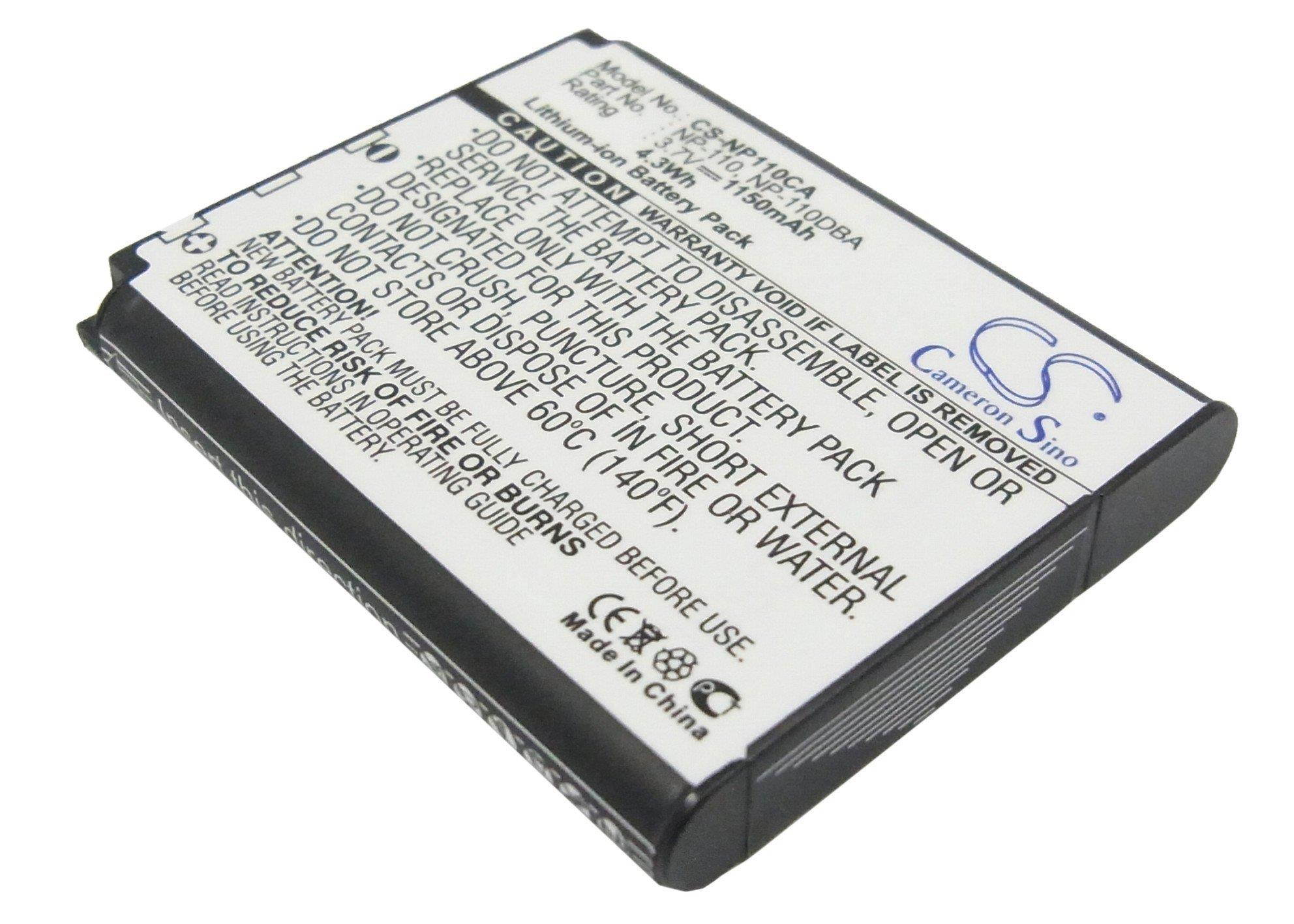 1150mAh Battery For CASIO Exilim Zoom EX-Z2300BK, Exilim Zoom EX-Z2300GD,