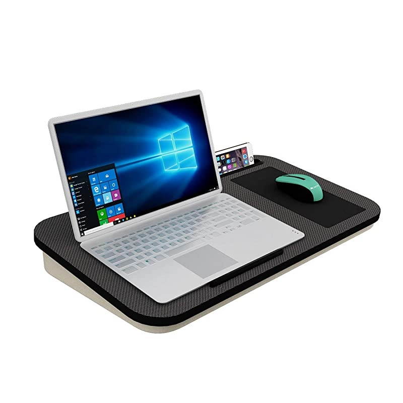 Lap Desk for Laptop with Builtin Mouse Pad and Cellphone Tablet HolderFits up to 15 LaptopGrey