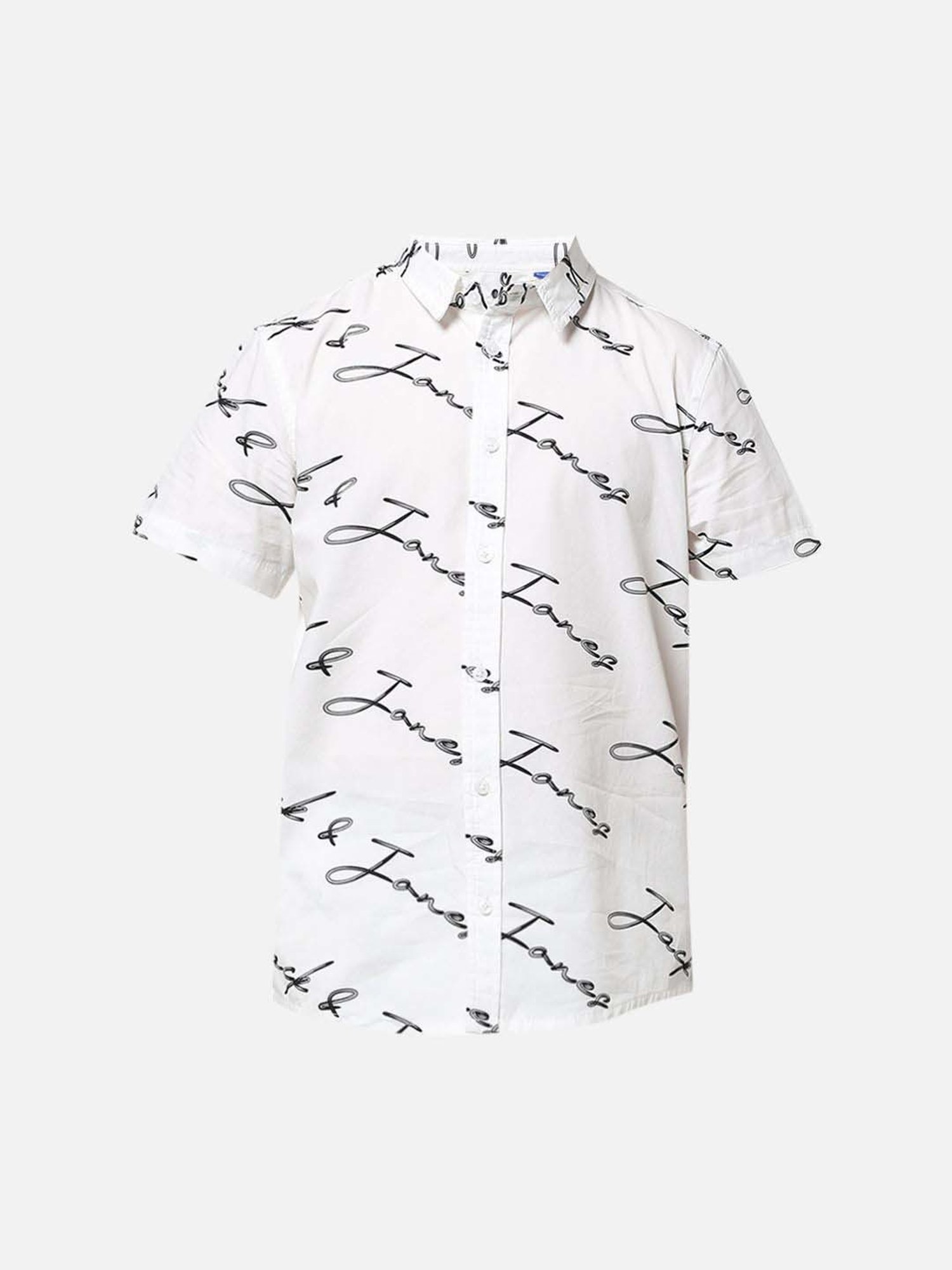 Jack & Jones Junior White Cotton Printed Shirt
