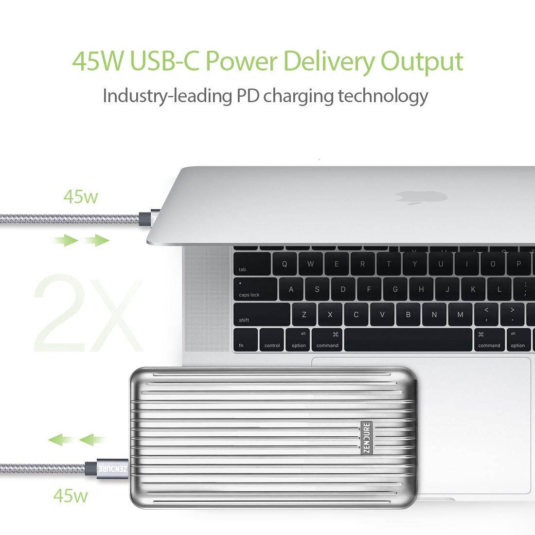 Zendure A6PD 20,100 mAh Portable Charger with USB-c input/output - Silver