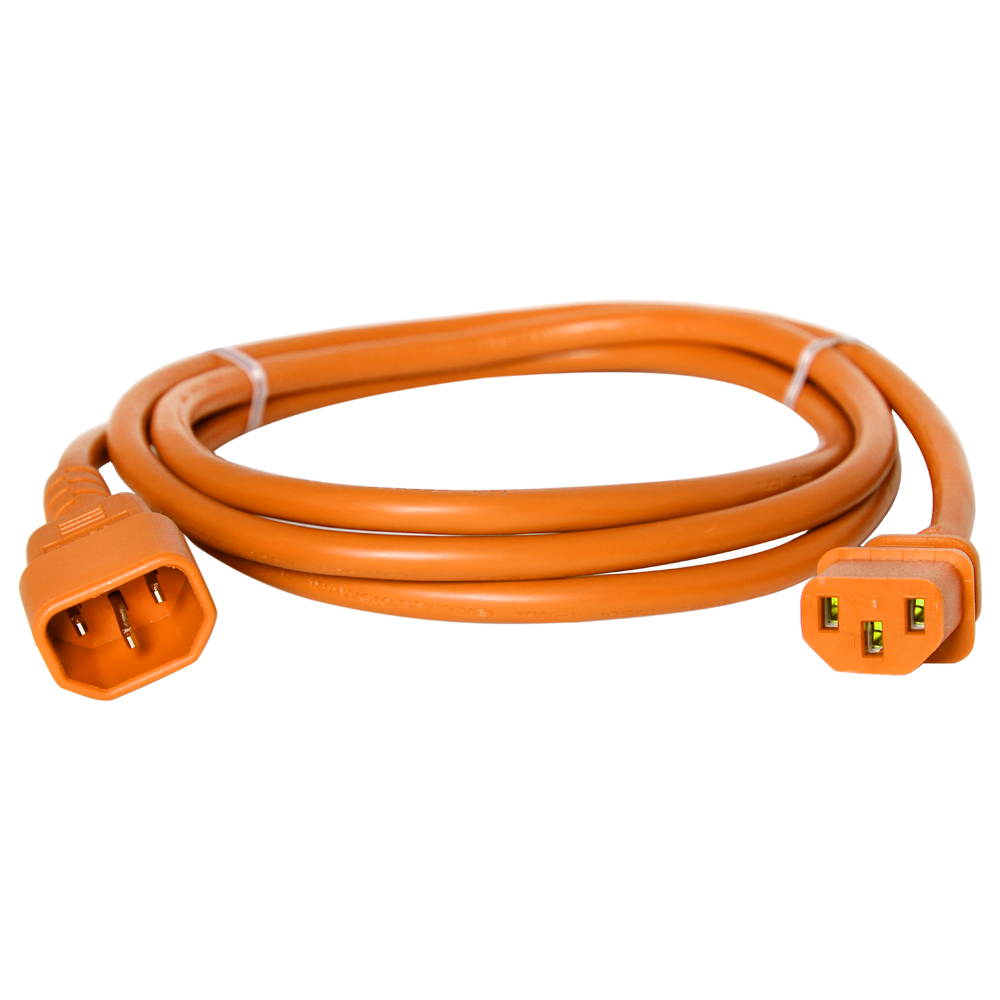 Ironbox C14 to C13 Connector Power Cord - 1 Foot - Blue - 10A/250V - 18/3 SJT - IBX-2817-01