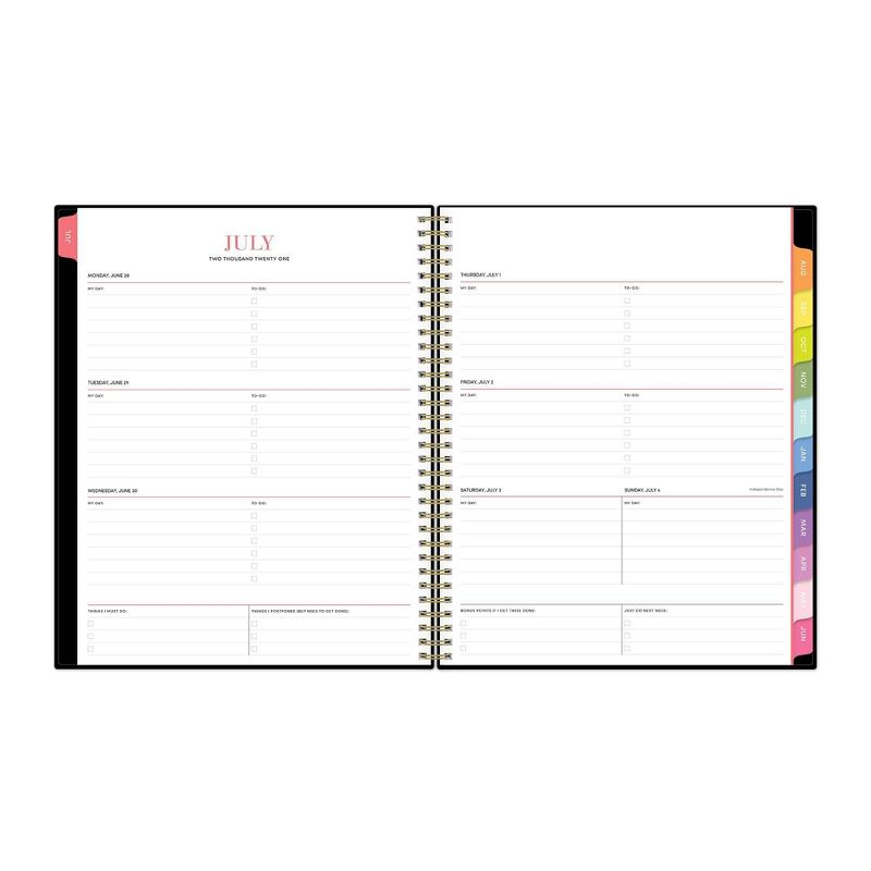 2021-22 Academic Plastic Planner 8.5" x 11" Weekly/Monthly Wirebound Black - The Home Edit