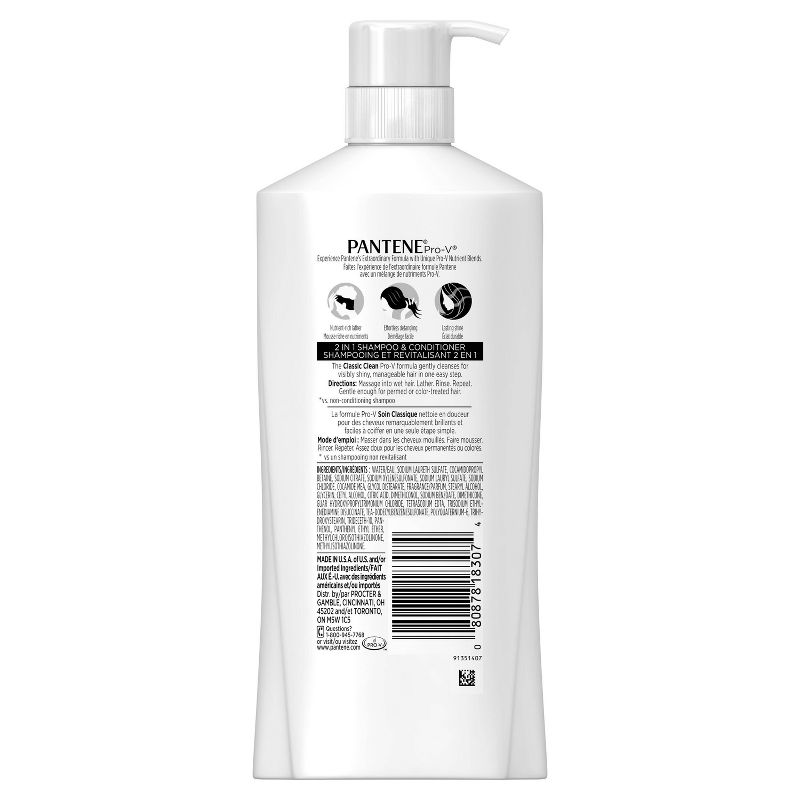 Pantene Pro-V Classic Clean 2In1 Shampoo & Conditioner - 25 fl oz