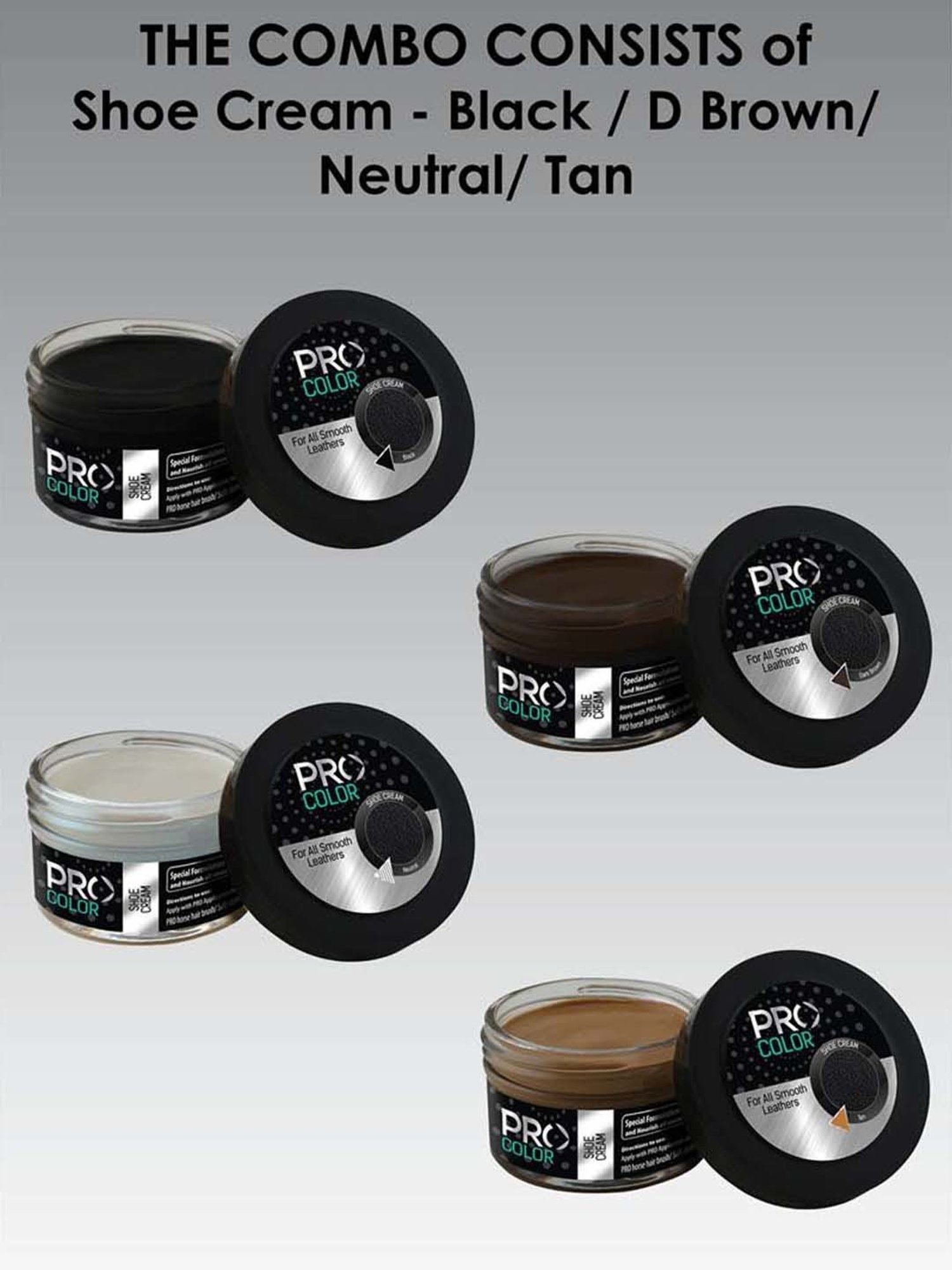 Pro Multicoloured Shoe Cream (Pack of 4)