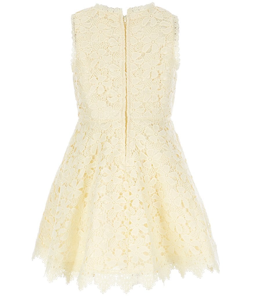 Rare Editions Big Girls 7-16 Sleeveless Crocheted-Lace Fit-And-Flare Dress