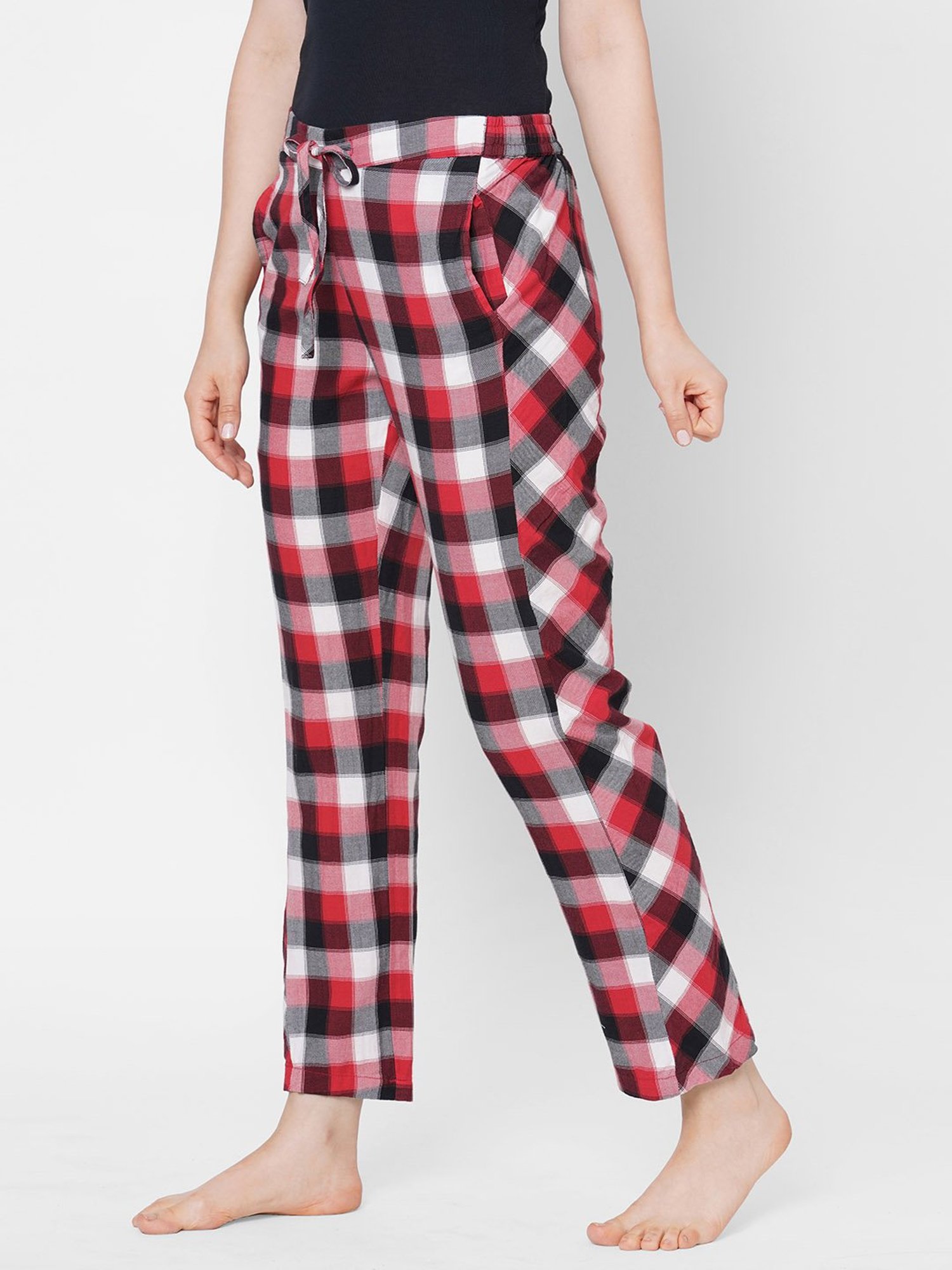 Mystere Paris Red & Black Checks Pyjamas