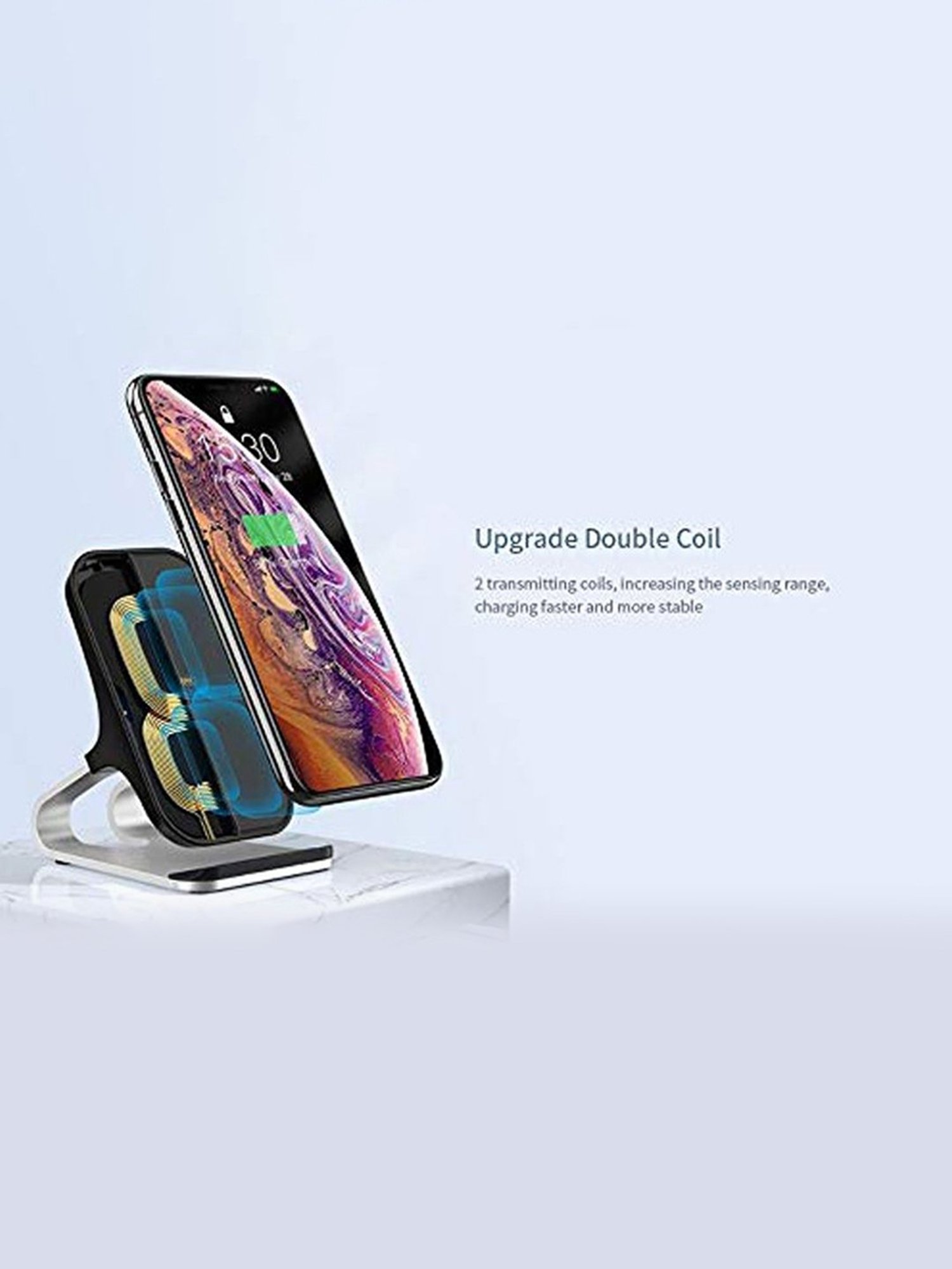 Wk Life Remax RP W12 Desktop Mobile Phone Holder & Wireless Charger ( Black)