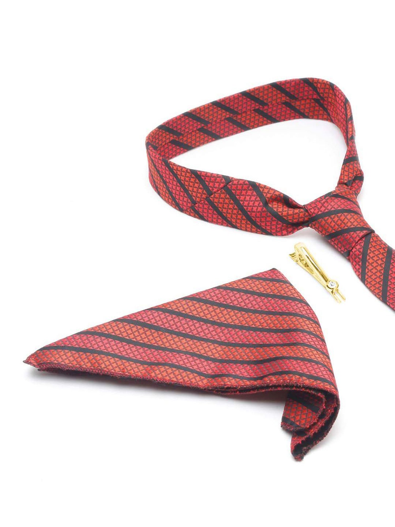 Louis Stitch Red Striped Necktie Gift Set - Set of 3