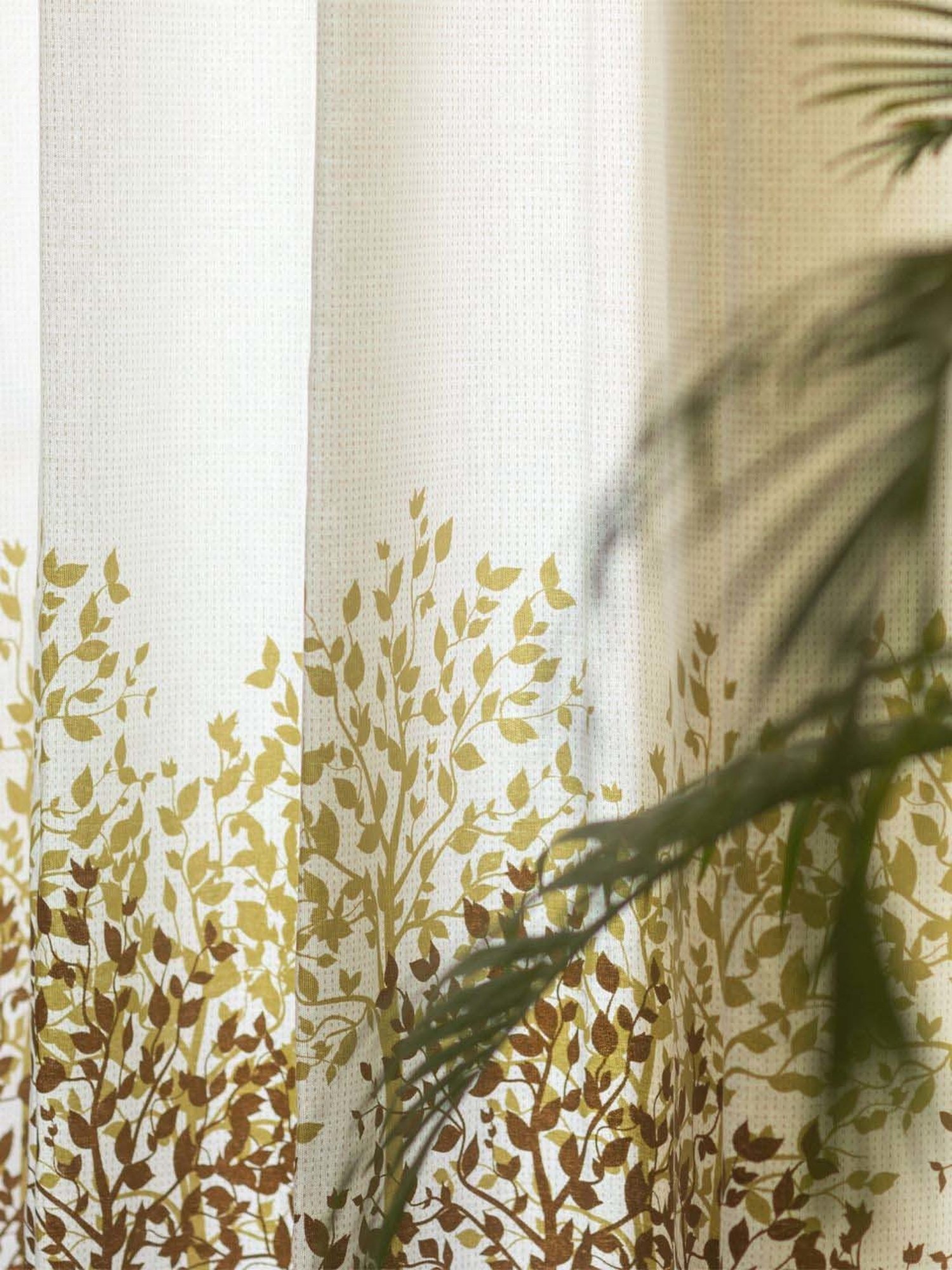 Urban Space Brown Cotton Window Curtain With Tieback & Eyelet - Set of 2