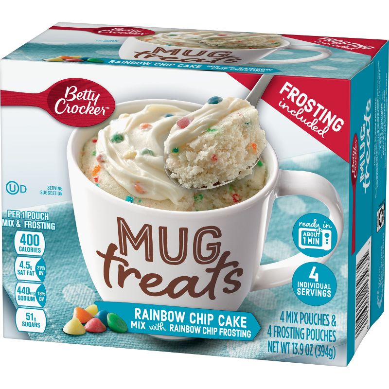 Betty Crocker Mug Treats Rainbow Chip Cake Mix - 4ct/13.9oz
