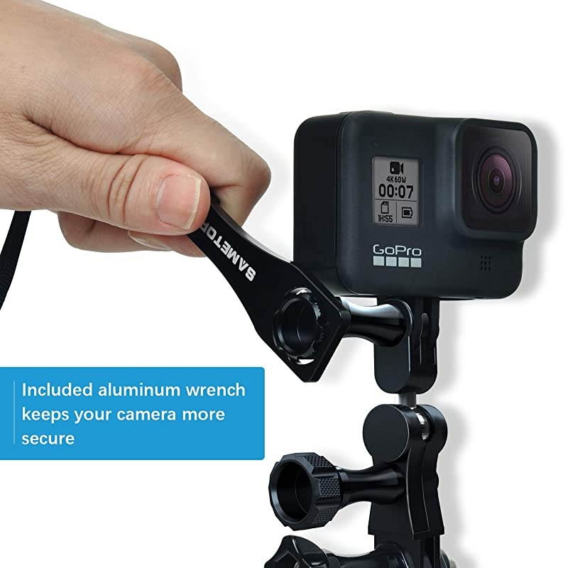 Aluminium Ball Joint Mount Swivel Arm Mount with Wrench Compatible with GoPro Hero 9 8 7 6 5 4 Session 3+ 3 2 1 Hero 2018 Fusion DJI Osmo Akaso Action Cameras