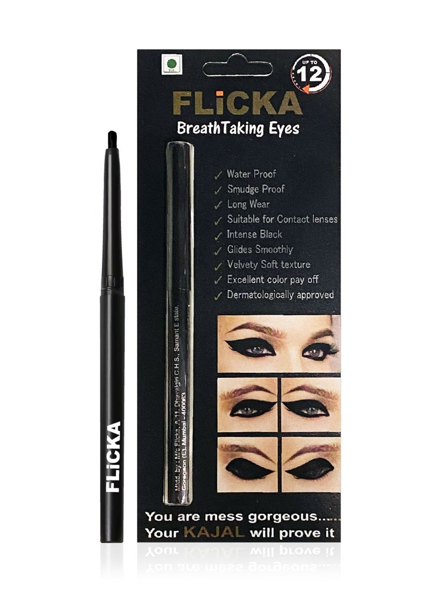Matt Look Single Stroke Super Glide Eyeliner Kohl Kajal Bottle Green - 1.3 gm
