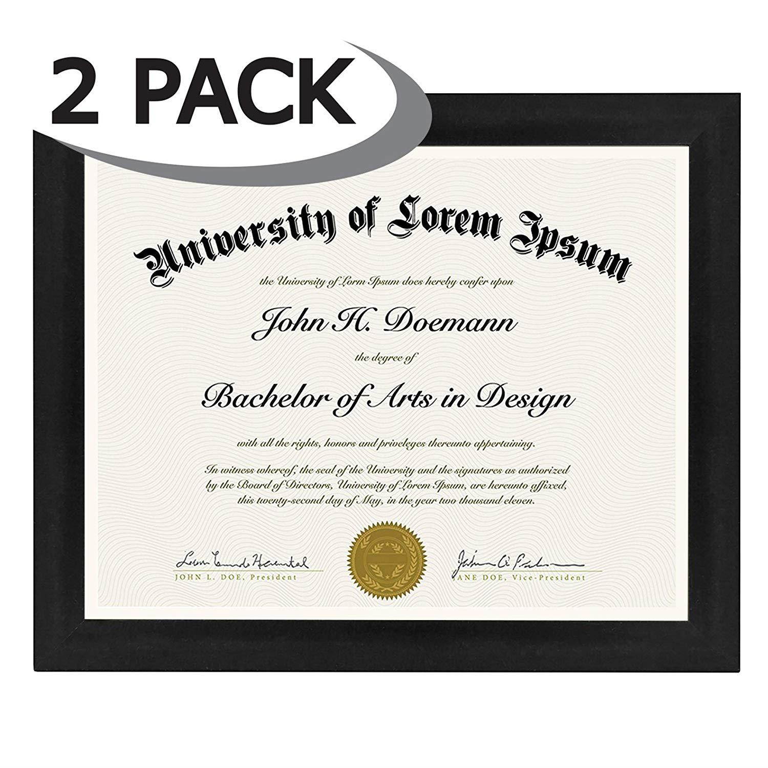 Americanflat 2 Pack - 8.5x11 Document Frames - Made to Display Certificates, Documents, Standard Papers