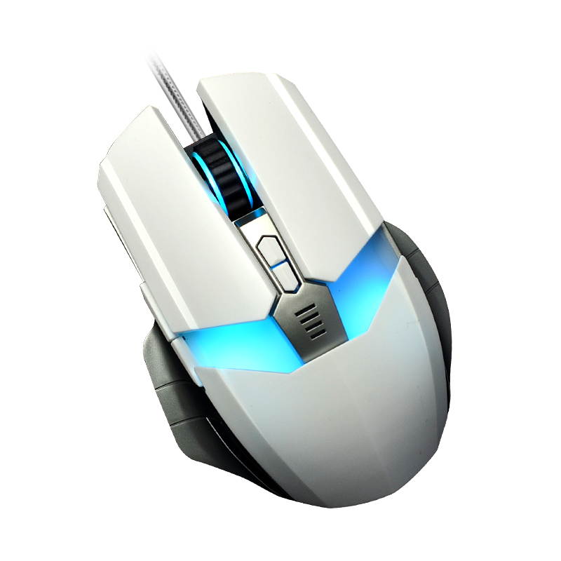 Merdia FL&middot;ESPORTS 500-2000DPI 6 Button 7 LED Colors Professional Ergonomics Wired G60 Gaming Mouse (White)