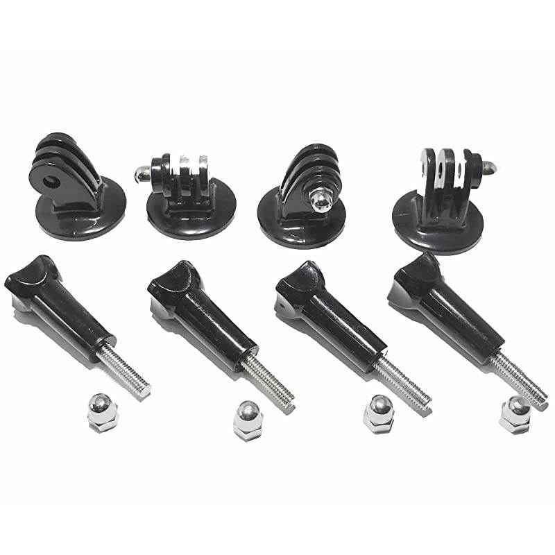 4 Pack Universal Black Tripod Mount Adapter with Long Thumbscrew for Action Cameras. Compatible with GoPro Hero, Session, and Suptig Cameras.