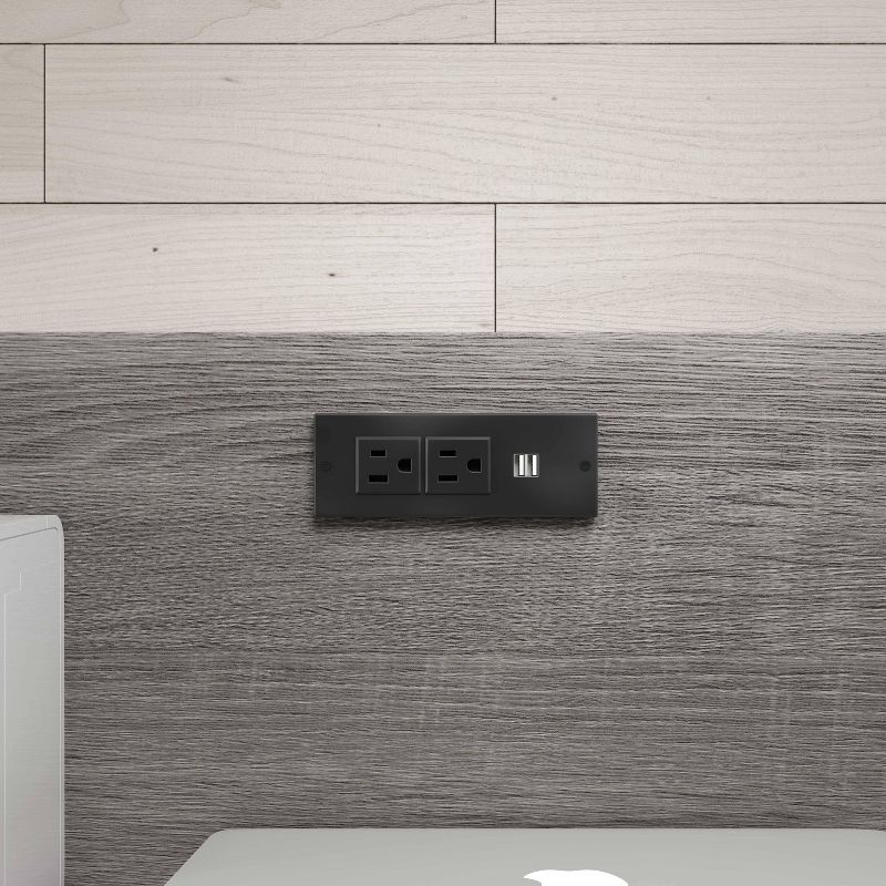 Carnegie Power Computer Gaming Desk Gray/Black - Jamesdar