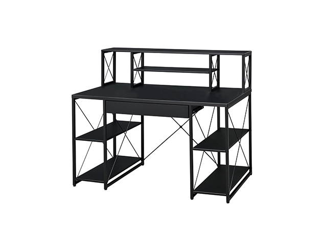 47" Gaming Desk, PC Computer Desk, Home Office Desk,PC E-Sports Gaming Workstation Gamer Tables Writing Table with PC Stand Shelf Keyboard Stand, Black, GT99