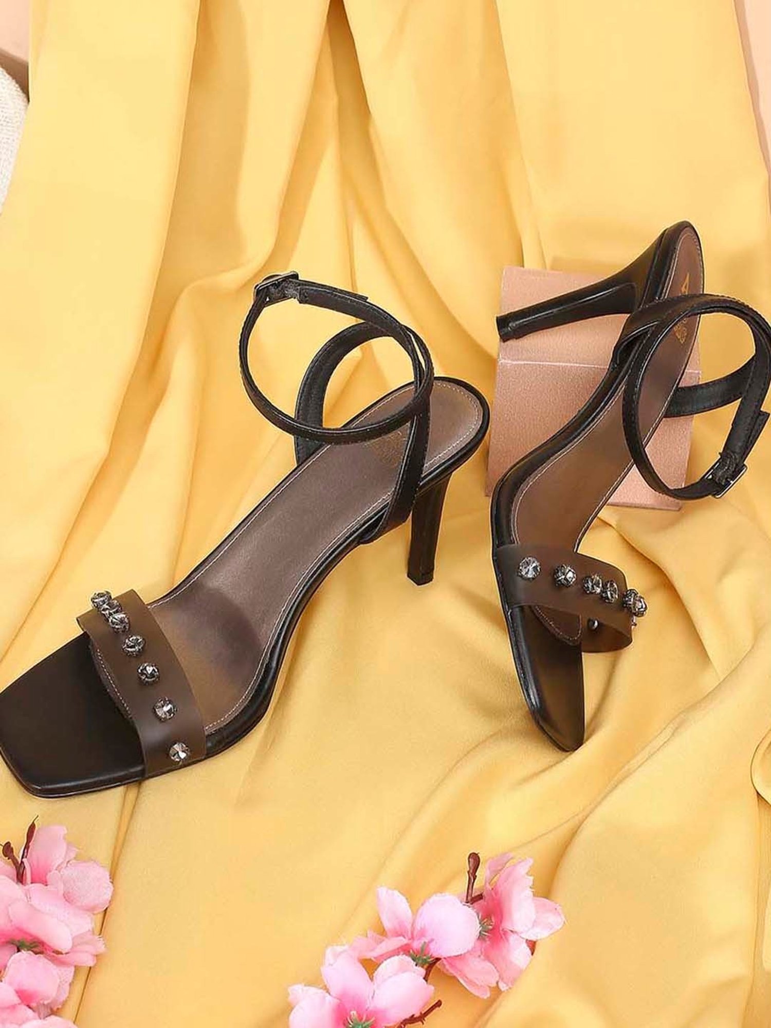 Tao Paris Women's May Black Ankle strap Stilettos