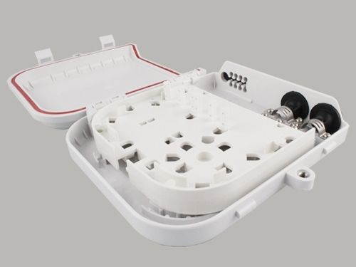 Outdoor FTTH Fiber Termination Box 8 Ports UV Resistant Wall Mount High Impact Plastic SC Foot Print