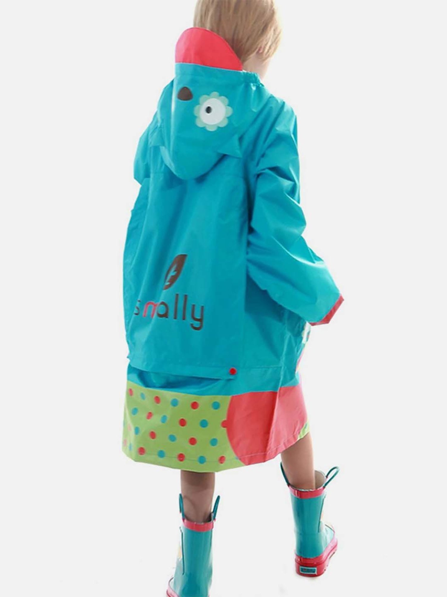 Little Surprise Box Kids Pink Printed Full Sleeves Raincoat