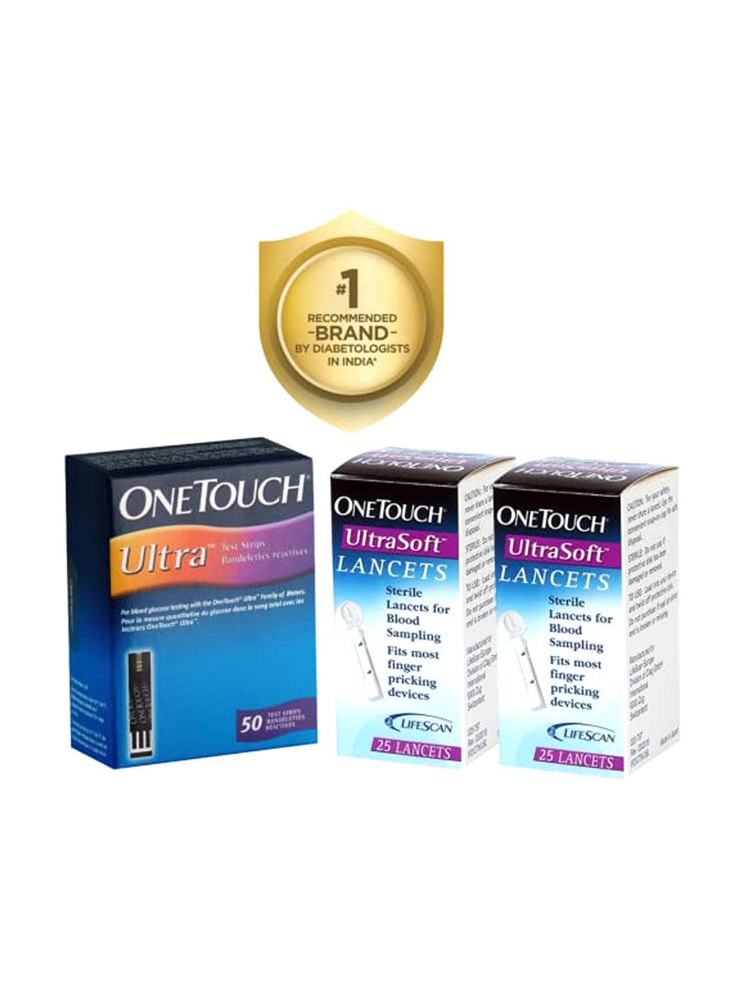 OneTouch Ultra Test Strips | Pack of 50 Strips with 50 OneTouch UltraSoft Lancets