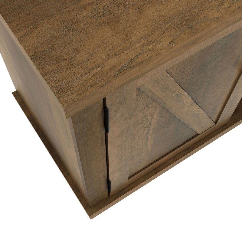 Rosemark 3 Door Media Credenza TV Stand for TVs up to 66" Gray - Treasure Trove Accents