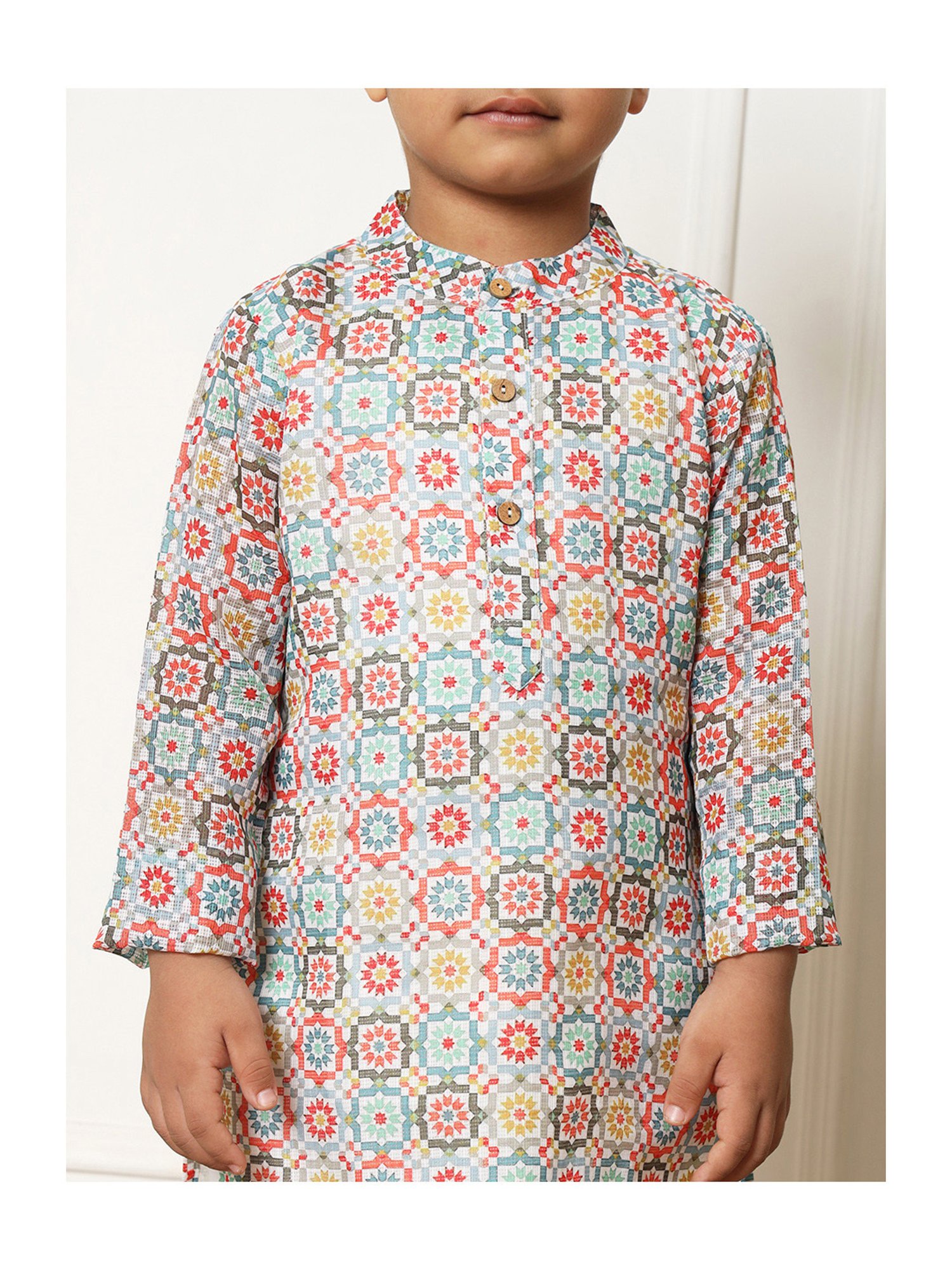 READIPRINT FASHIONS Kids Multicolor Printed Full Sleeves Kurta with Pyjamas