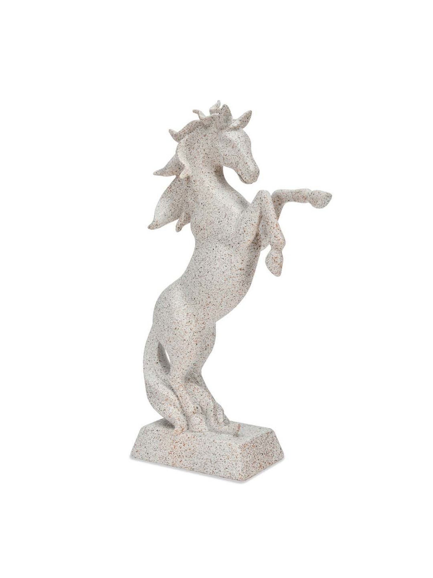 @home White Resin Jumping Horse Showpiece