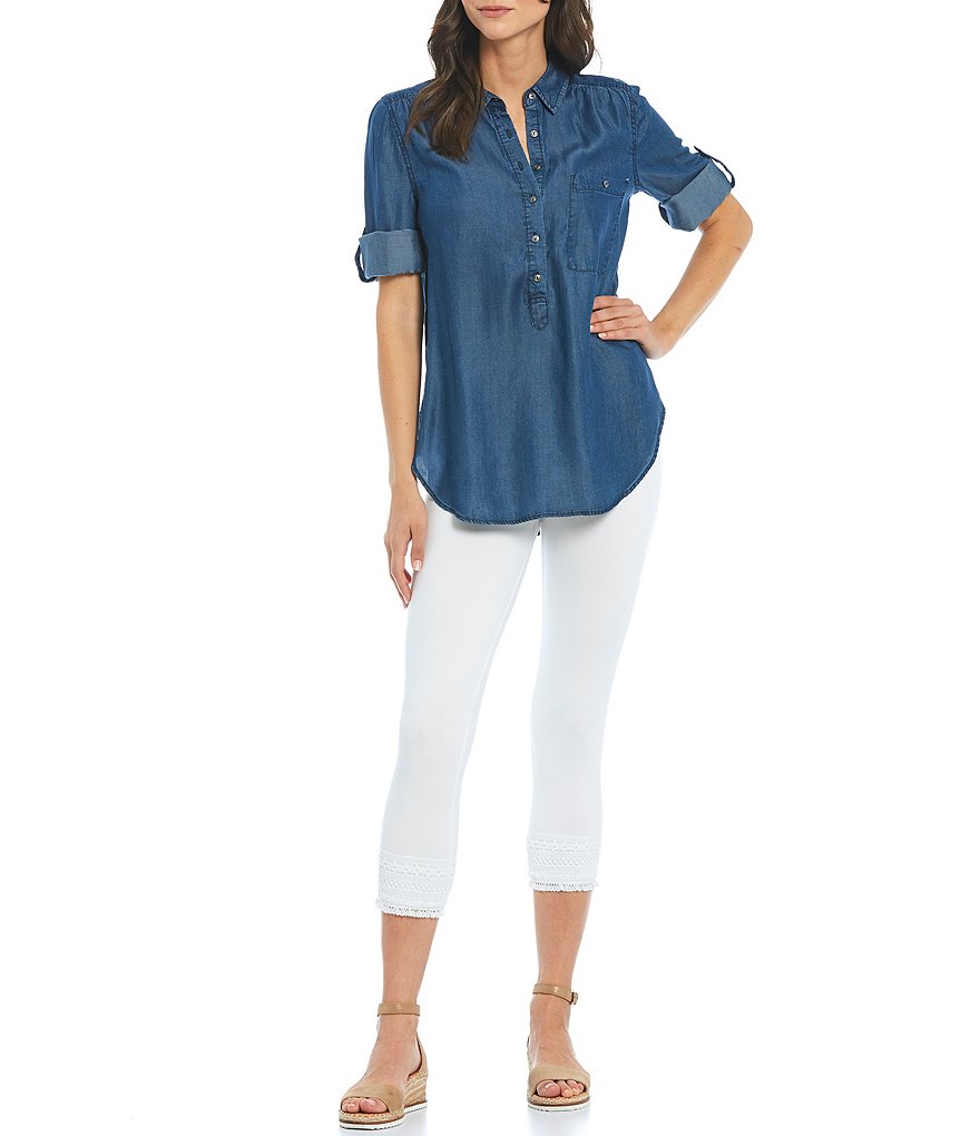 Intro Teri Love the Fit Crochet Hem Capri Pull-On Leggings