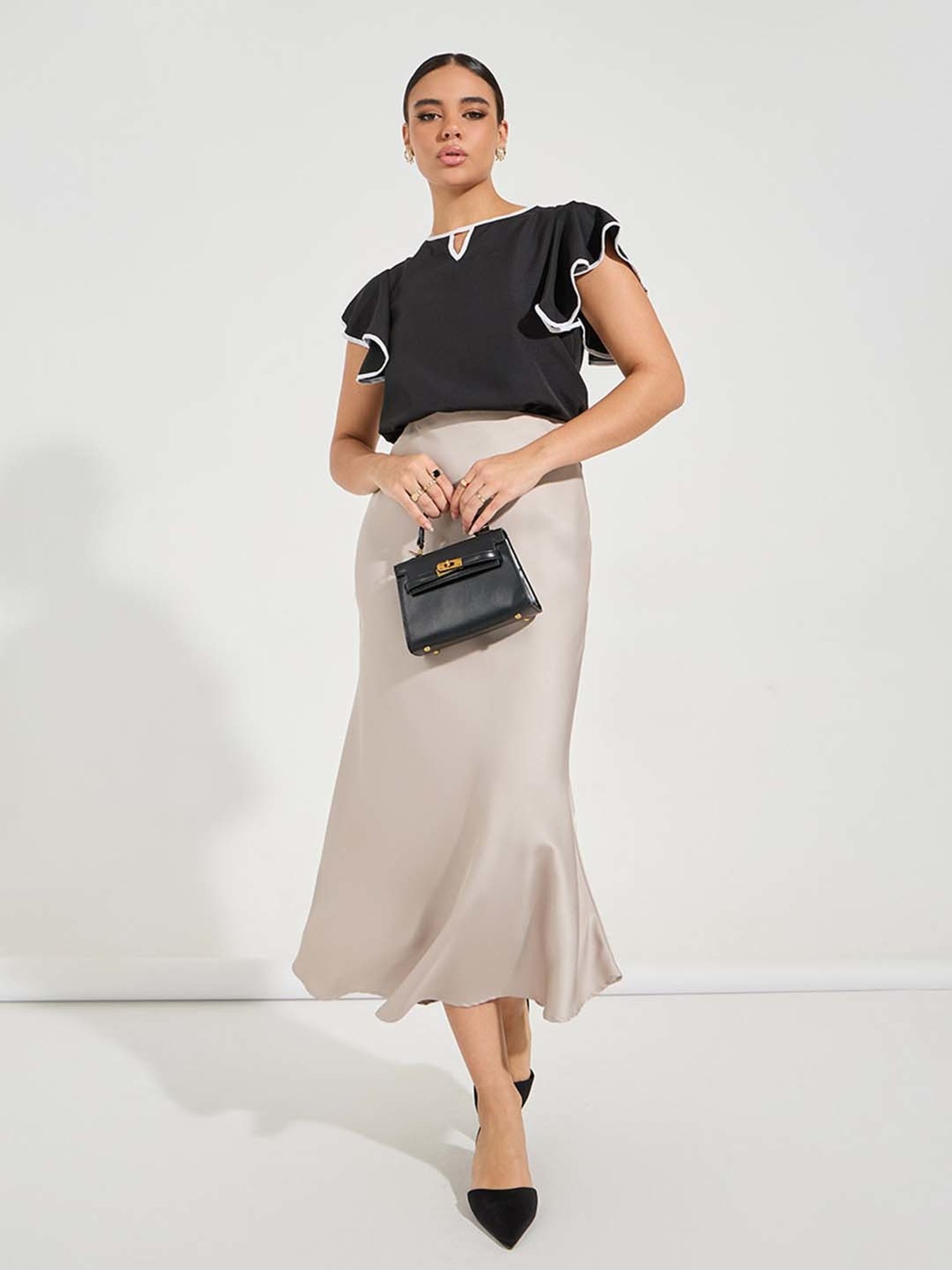 Styli Black Regular Fit Top