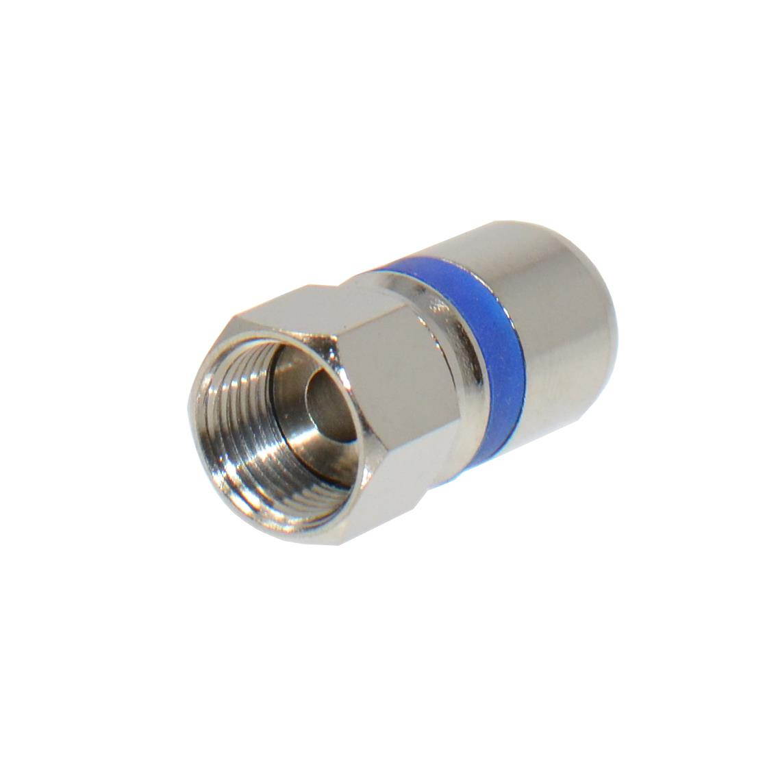 100 Pack RG6 Dual Shield Coaxial Self Lock F-Type Compression Connector