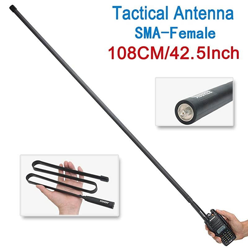 425Inch Length  SMAFemale Dual Band 144430Mhz Foldable CS Tactical Antenna for Baofeng UV9R Plus BF9700 BFA58 UV5S GT3WP UV5RWP Waterproof Two Way Radio