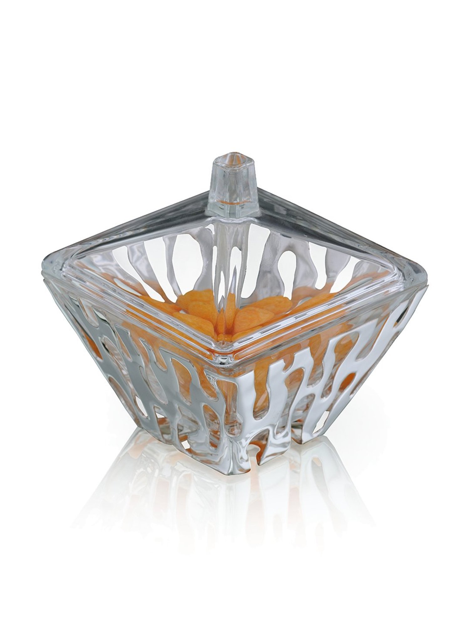 Episode Silver Plated Square Graffiti Bowl with Lid