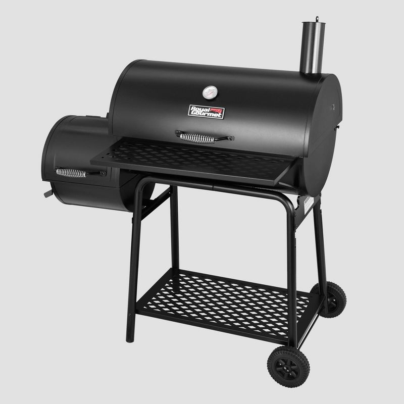 Charcoal Grill Offset Smoker Model CC1830F Black - Royal Gourmet
