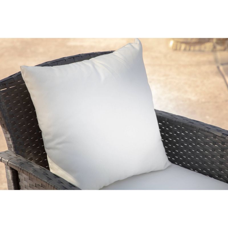 Malibu 3pc Outdoor Curved Wicker Bistro Set - Brown - Coaster