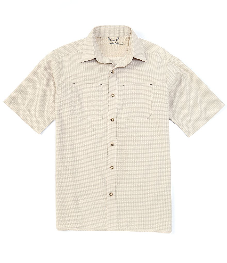 Solaris Short Sleeve Solid Capeback Button Front Shirt